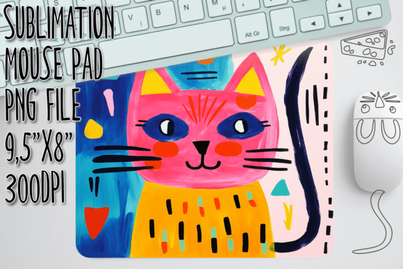 Artistic Cat Doodle Mouse Pad Wrap Review