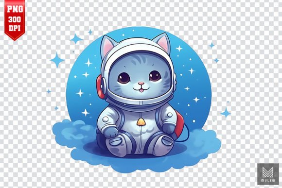 Cute Astronaut Russian Blue Cat Clipart Review
