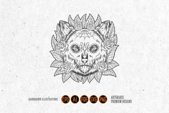 Elegant Muertos Cat with Floral Ornament Review