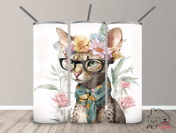 Oriental Cat Watercolor Tumbler 20 Oz Embroidery Review