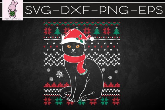 Ugly Christmas Black Cat Santa Hat Embroidery Review